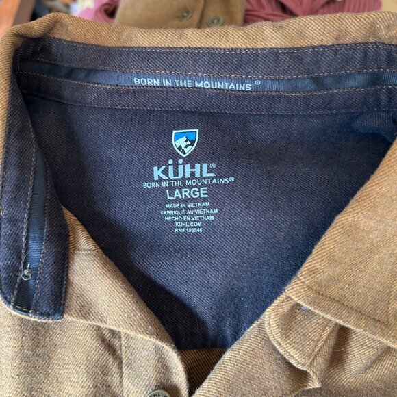 KUHL Dillingr Flannel Button Down Shirt Top Sz L - Picture 4 of 5